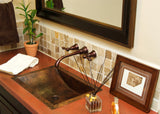 TAMAYO in Cafe Viejo - VS018CV - Rectangular Undermount Bathroom Copper Sink with 1.5" Flat Rim - 22 x 16 x 5" - Gauge 16 - Artesano Copper Sinks