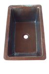 Trough # 2  in Cafe Viejo - BS018CV - Rectangular Undermount Bathroom Copper Sink with 1" Flat Rim and Angled Walls - 20 x 12 x 5.5" - Gauge 16
