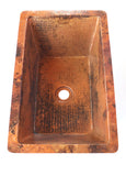 Trough # 2  in Natural - BS018NA - Rectangular Undermount Bathroom Copper Sink with 1" Flat Rim and Angled Walls - 20 x 12 x 5.5" - Gauge 16