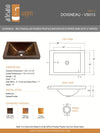 DOISNEAU in Cafe Viejo - VS013CV - Rectangular Raised Profile Bathroom Copper Sink with 2" Apron - 20 x 14 x 6" - Gauge 16 - Artesano Copper Sinks