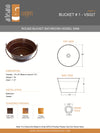 BUCKET # 1 in Cafe Viejo - VS027CV - Round Vessel Bathroom Copper Sink - 16 x 8" - Gauge 16 - Artesano Copper Sinks