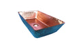 TESTINO # 2 in DUAL COLOR - VS036#2OC/PC (Oxidized Copper/Polished Copper) - Rectangular Vessel Bathroom Copper Sink - 18 x 12 x 5" - Thick Gauge 14