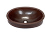 ADAMS in Cafe Viejo - VS015CV - Oval Raised Profile Bathroom Copper Sink with 2.5" Apron - 19 x 14 x 6" - Gauge 16 - Artesano Copper Sinks