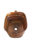 BUCKET # 4 in Natural - VS039NA - Rectangular Vessel Bathroom Copper Sink - 16 x 12 x 7" - Gauge 16 - www.artesanocoppersinks.com