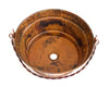 BUCKET # 1 in Natural - VS027NA - Round Vessel Bathroom Copper Sink - 16 x 8" - Gauge 16 - Artesano Copper Sinks