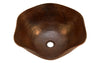 DALI in Cafe Viejo - VS005CV - Rippled Vessel Bathroom Copper Sink - 16 x 6.5" - Thick Gauge 14 - Artesano Copper Sinks