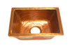 MENDOCINO in Fuego - BP002FU - Rectangular Undermount Bar Copper Sink with 1" Flat Rim - 17 x 12 x 7" - Gauge 16 - www.artesanocoppersinks.com