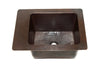MINSKI in Cafe Viejo - VS031CV - Rectangular Undermount Bathroom Copper Sink with 1.5" Flat Rim - 17 x 12 x 9" - Gauge 16 - Artesano Copper Sinks