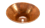 SALGADO in Natural - VS008NA - Round Vessel Bathroom Copper Sink - 17 x 6" - Thick Gauge 14 - Artesano Copper Sinks