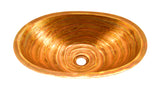 SOL in Fuego - BS005FU - Oval Undermount Bathroom Copper Sink with 1" Flat Rim - 19 x 14 x 4.5" - www.artesanocoppersinks.com