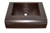 WEEGE in Cafe Viejo - VS024CV - Rectangular Raised Profile Bathroom Copper Sink with 5" Apron height  - 20 x 16 x 5" - Gauge 16 - Artesano Copper Sinks